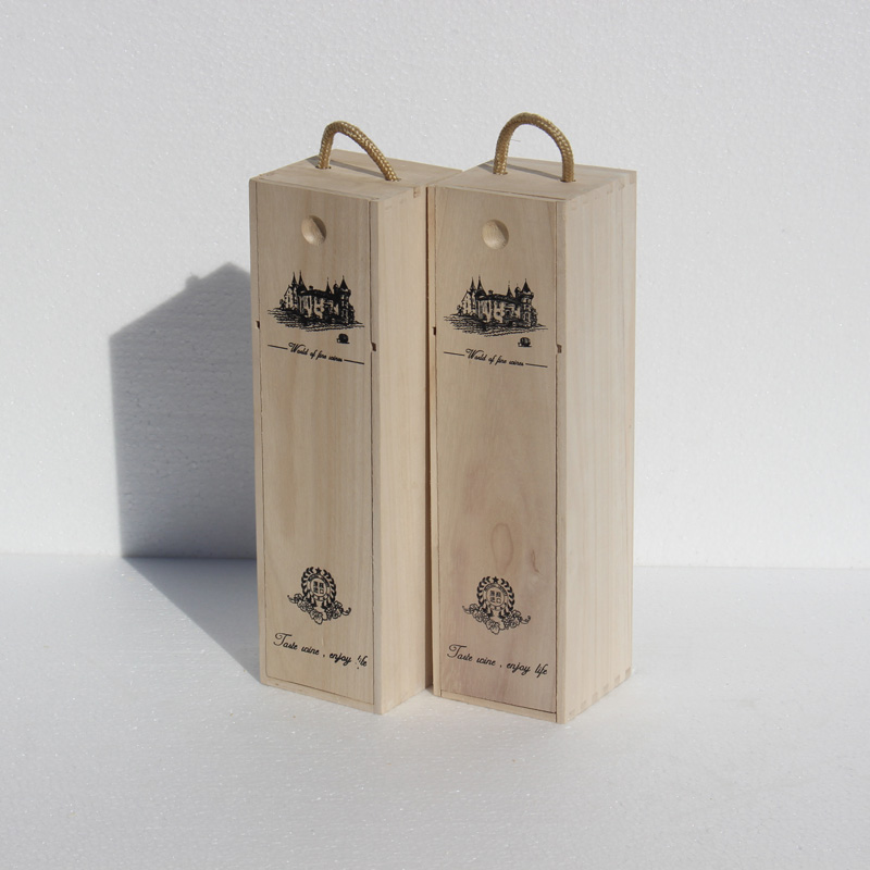 紅酒木盒單支裝桐木抽拉蓋